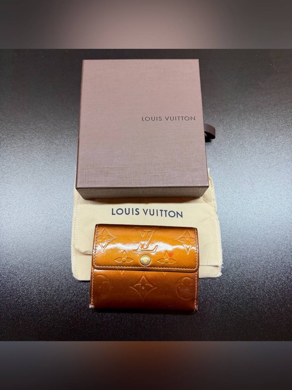 Louis Vuitton Bronze Vernis Compact Wallet